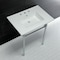 Fauceture KVPB31227W81 Dreyfuss 31" Console Sink W/SS Leg (8", 3 Hole), Wht/Chrome KVPB31227W81 - alternate 4